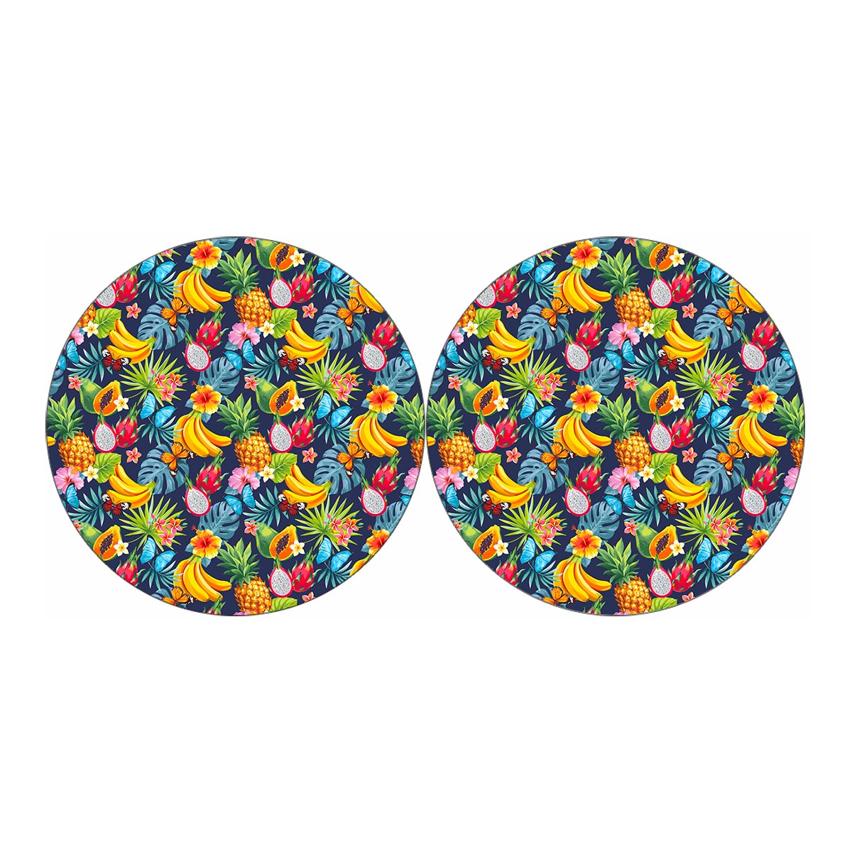 Aloha Tropical Fruits Pattern Print Car Coasters