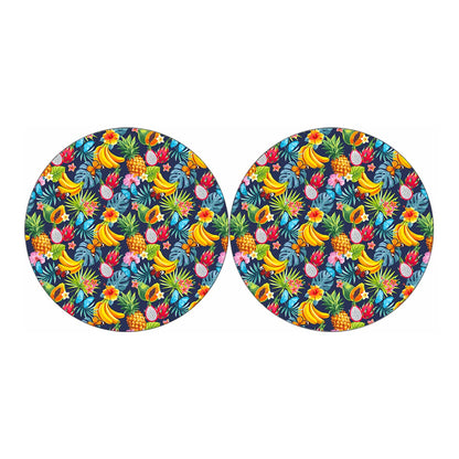 Aloha Tropical Fruits Pattern Print Car Coasters