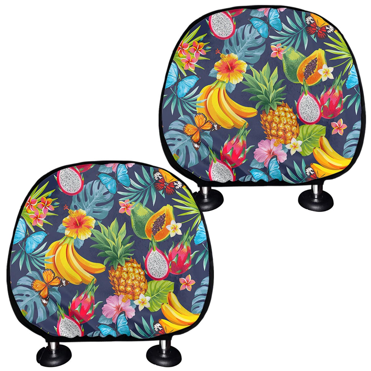 Aloha Tropical Fruits Pattern Print Car Headrest Covers