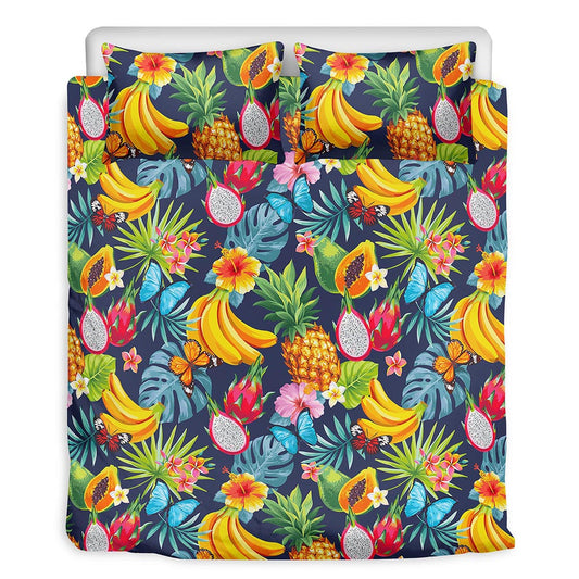 Aloha Tropical Fruits Pattern Print Duvet Cover Bedding Set