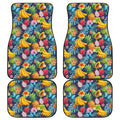 Aloha Tropical Fruits Pattern Print Front and Back Car Floor Mats