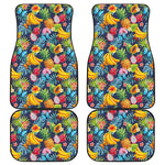 Aloha Tropical Fruits Pattern Print Front and Back Car Floor Mats