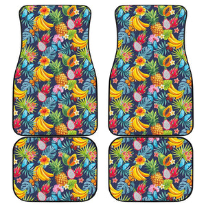 Aloha Tropical Fruits Pattern Print Front and Back Car Floor Mats