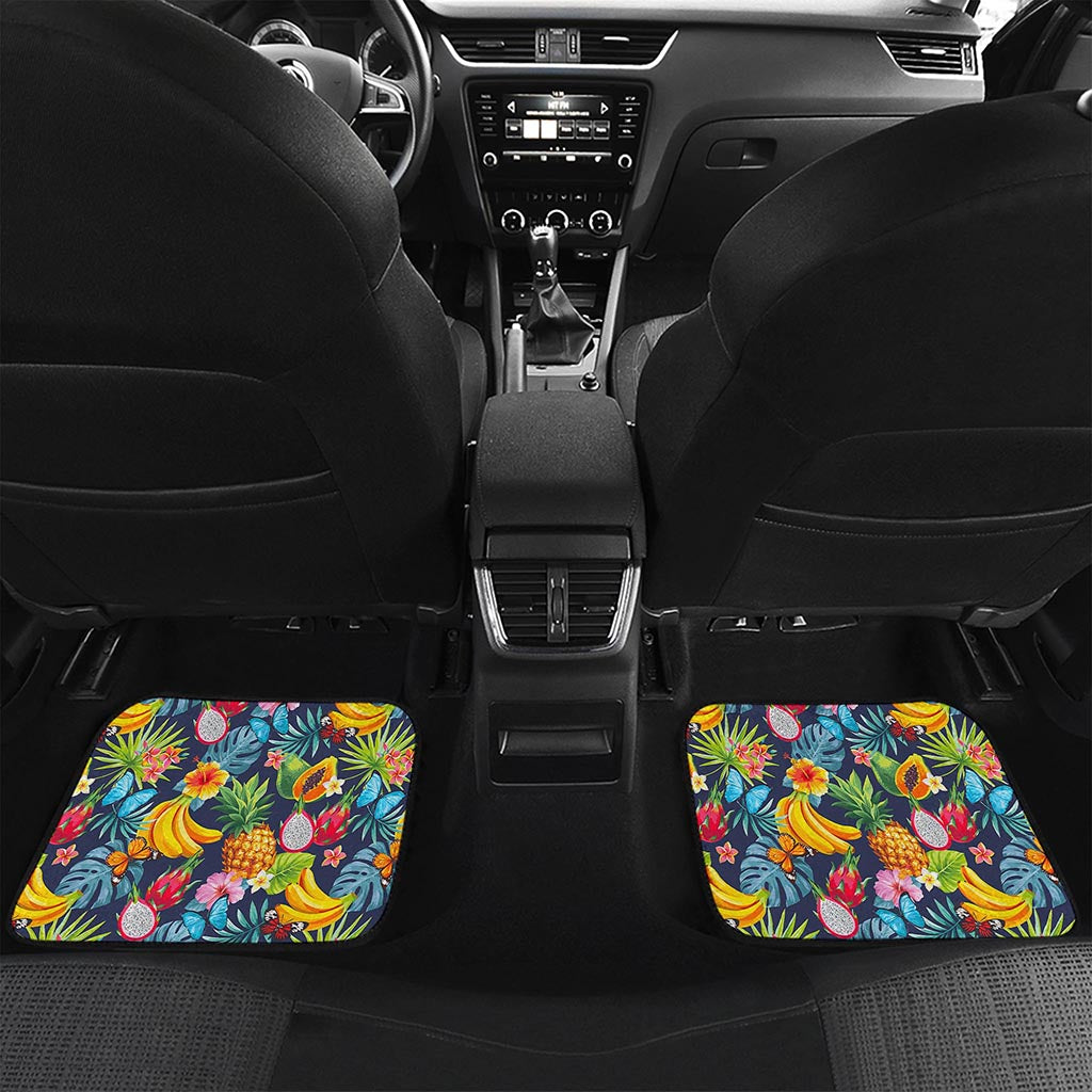 Aloha Tropical Fruits Pattern Print Front and Back Car Floor Mats