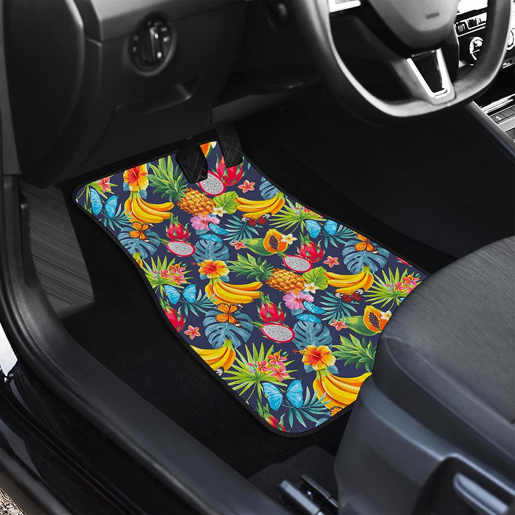 Aloha Tropical Fruits Pattern Print Front and Back Car Floor Mats