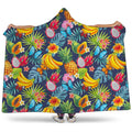 Aloha Tropical Fruits Pattern Print Hooded Blanket