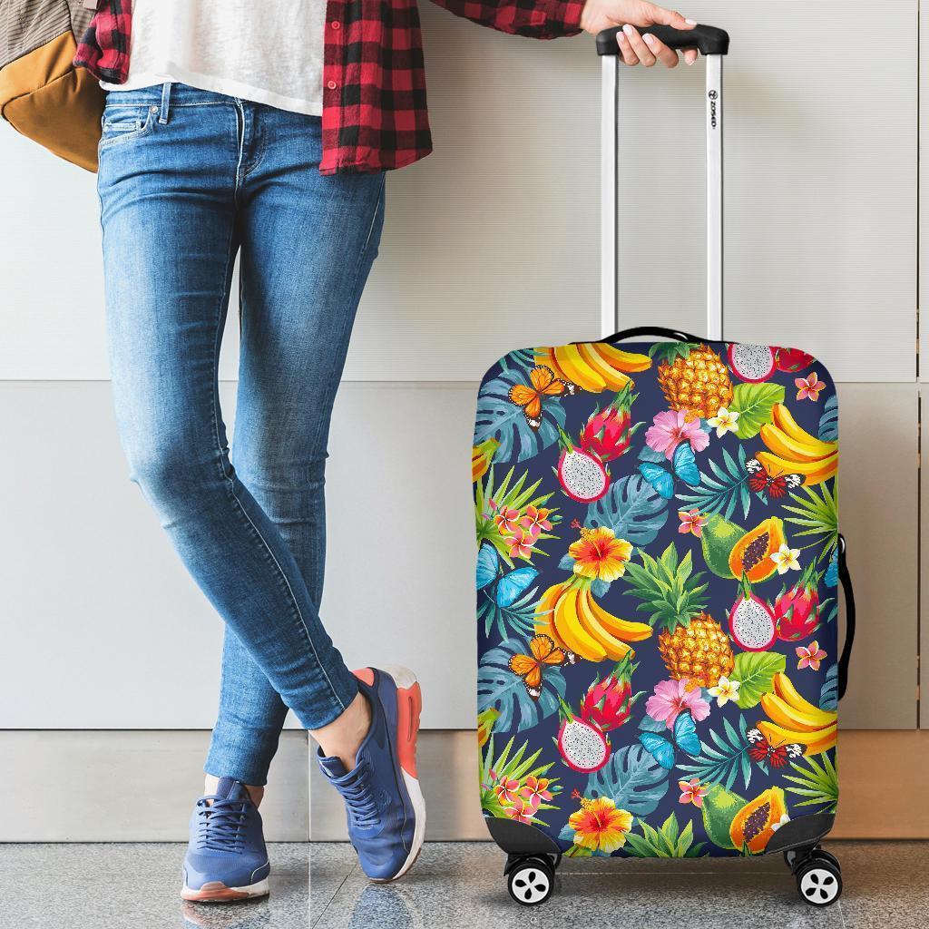 Aloha Tropical Fruits Pattern Print Luggage Cover GearFrost