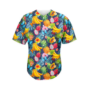 Aloha Tropical Fruits Pattern Print Men's Baseball Jersey