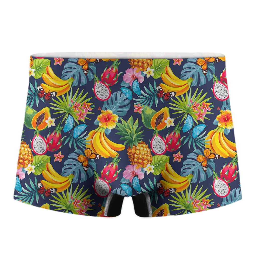 Aloha Tropical Fruits Pattern Print Men's Boxer Briefs