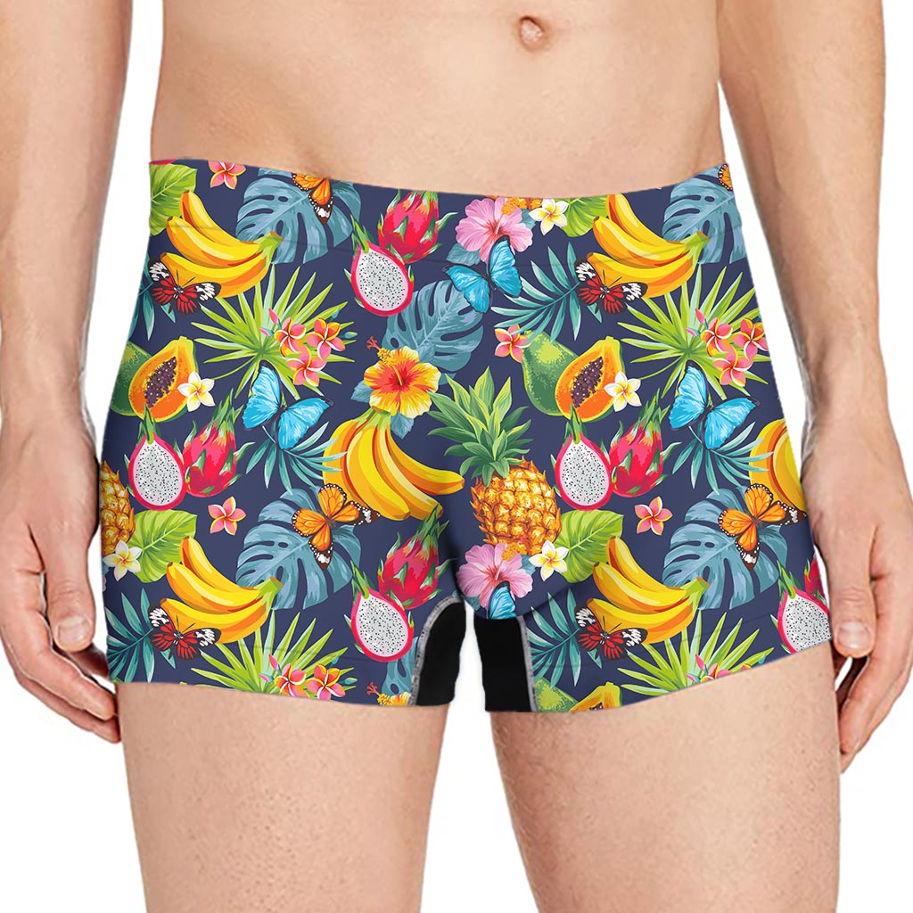 Aloha Tropical Fruits Pattern Print Men's Boxer Briefs