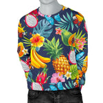 Aloha Tropical Fruits Pattern Print Men's Crewneck Sweatshirt GearFrost