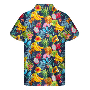 Aloha Tropical Fruits Pattern Print Men's Short Sleeve Shirt