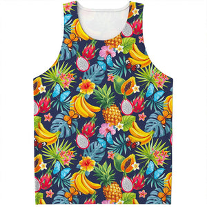Aloha Tropical Fruits Pattern Print Men's Tank Top