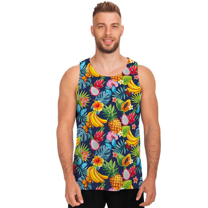 Aloha Tropical Fruits Pattern Print Men's Tank Top