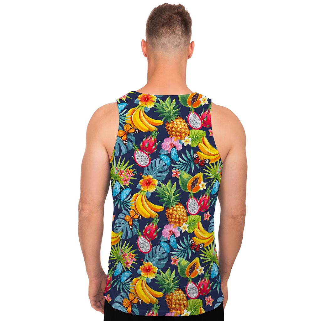 Aloha Tropical Fruits Pattern Print Men's Tank Top