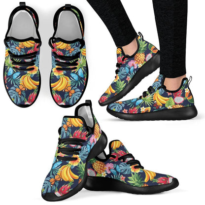 Aloha Tropical Fruits Pattern Print Mesh Knit Shoes GearFrost