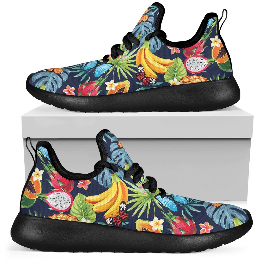 Aloha Tropical Fruits Pattern Print Mesh Knit Shoes GearFrost