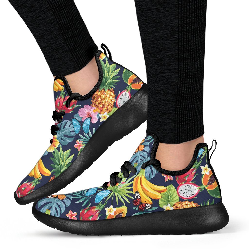 Aloha Tropical Fruits Pattern Print Mesh Knit Shoes GearFrost
