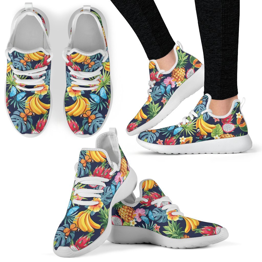 Aloha Tropical Fruits Pattern Print Mesh Knit Shoes GearFrost