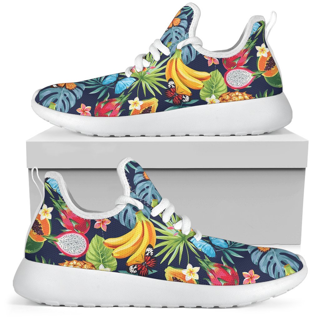 Aloha Tropical Fruits Pattern Print Mesh Knit Shoes GearFrost