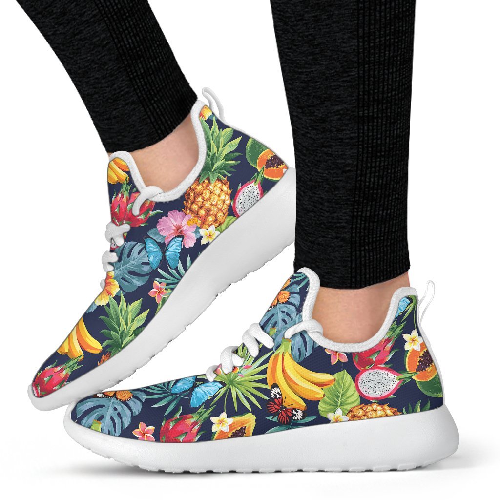 Aloha Tropical Fruits Pattern Print Mesh Knit Shoes GearFrost