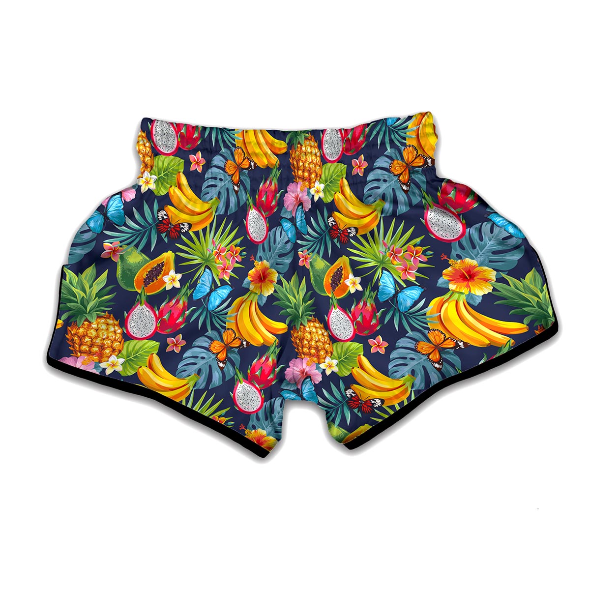 Aloha Tropical Fruits Pattern Print Muay Thai Boxing Shorts