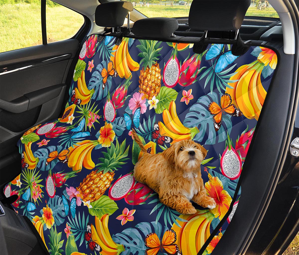 Aloha Tropical Fruits Pattern Print Pet Car Back Seat Cover