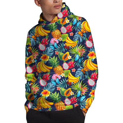 Aloha Tropical Fruits Pattern Print Pullover Hoodie