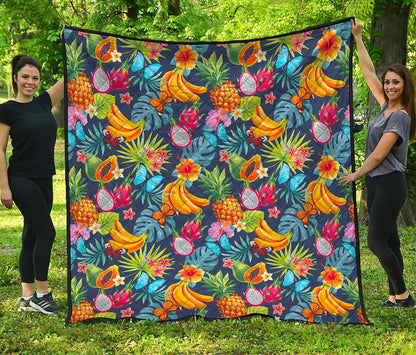 Aloha Tropical Fruits Pattern Print Quilt