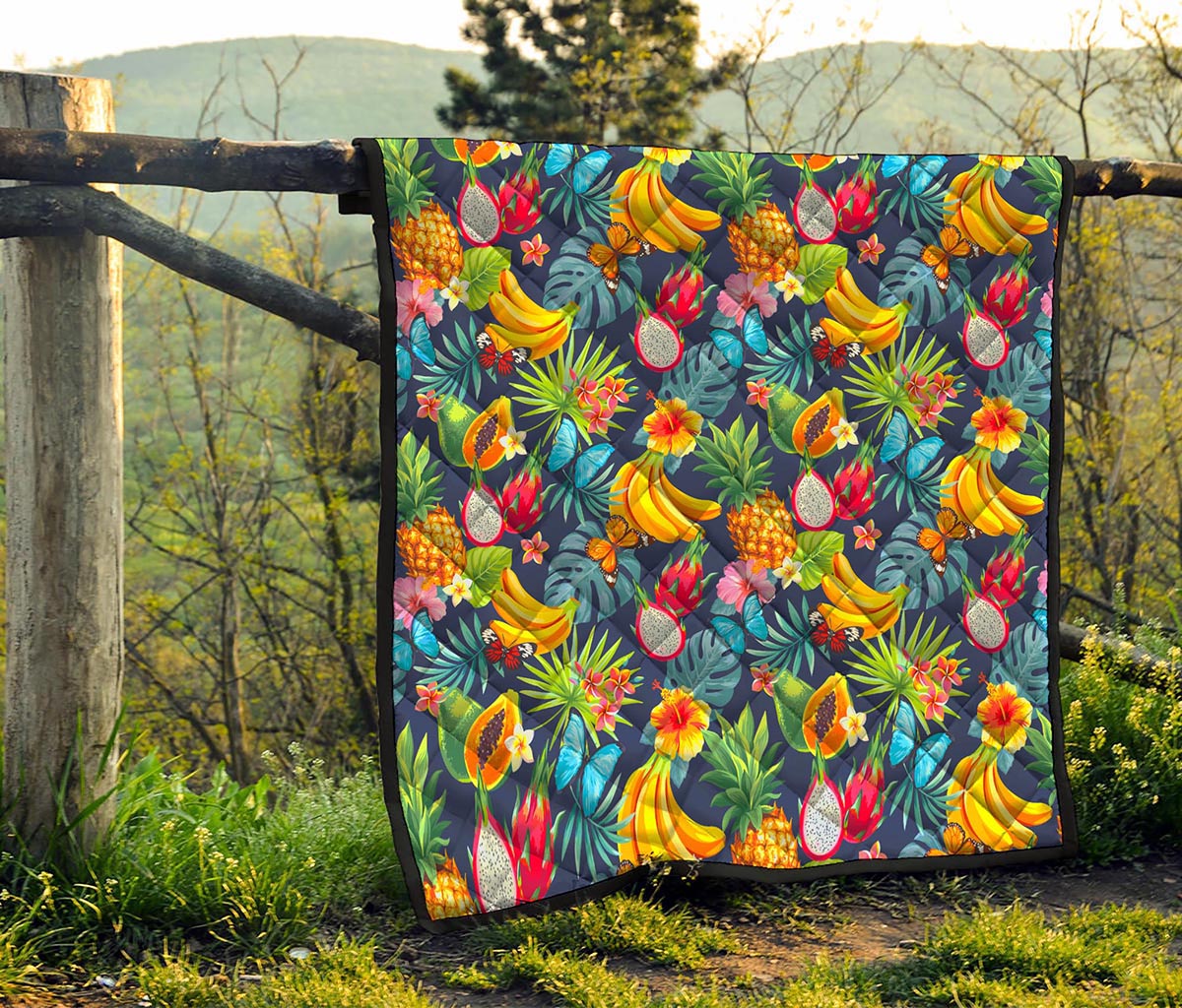 Aloha Tropical Fruits Pattern Print Quilt