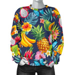 Aloha Tropical Fruits Pattern Print Women's Crewneck Sweatshirt GearFrost