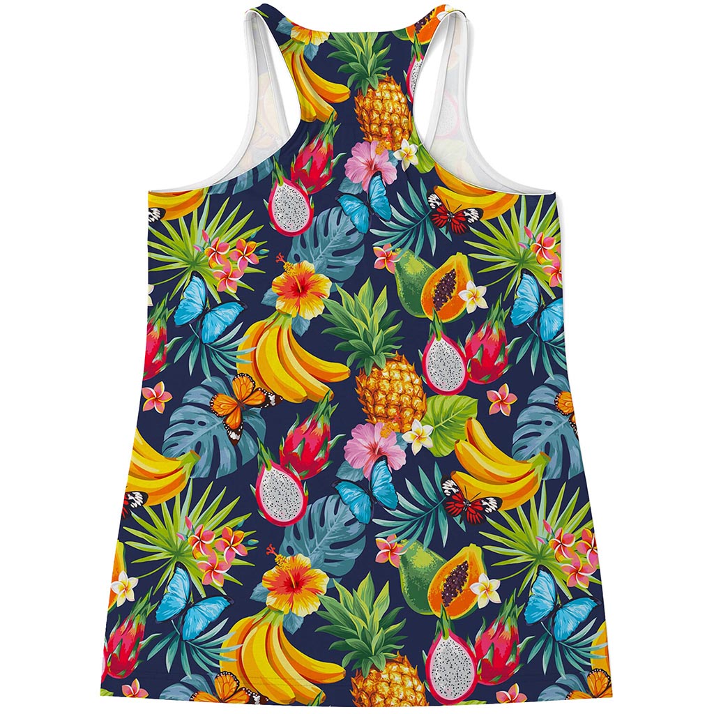 Aloha Tropical Fruits Pattern Print Women's Racerback Tank Top