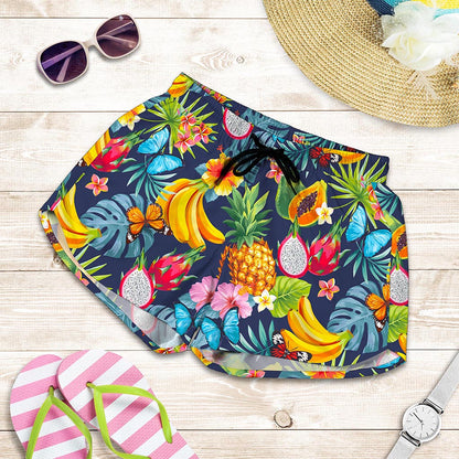Aloha Tropical Fruits Pattern Print Women's Shorts