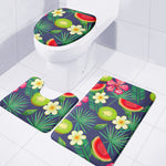 Aloha Tropical Watermelon Pattern Print 3 Piece Bath Mat Set