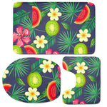 Aloha Tropical Watermelon Pattern Print 3 Piece Bath Mat Set