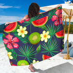 Aloha Tropical Watermelon Pattern Print Beach Sarong Wrap