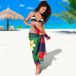 Aloha Tropical Watermelon Pattern Print Beach Sarong Wrap