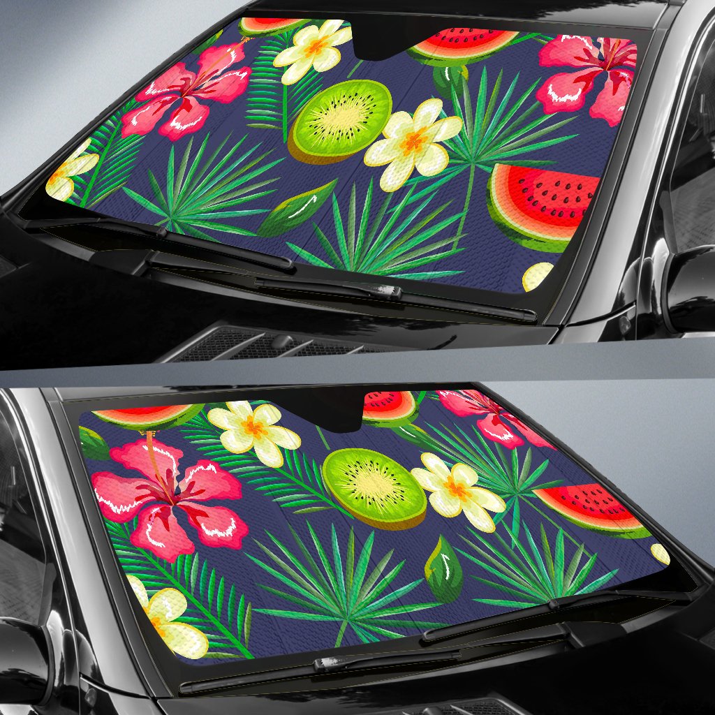 Aloha Tropical Watermelon Pattern Print Car Sun Shade GearFrost