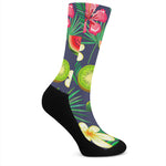 Aloha Tropical Watermelon Pattern Print Crew Socks