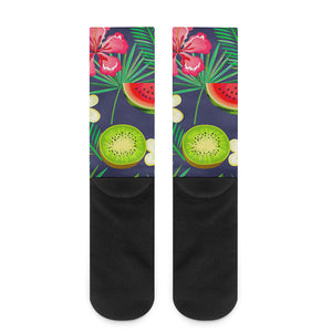 Aloha Tropical Watermelon Pattern Print Crew Socks