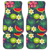 Aloha Tropical Watermelon Pattern Print Front and Back Car Floor Mats