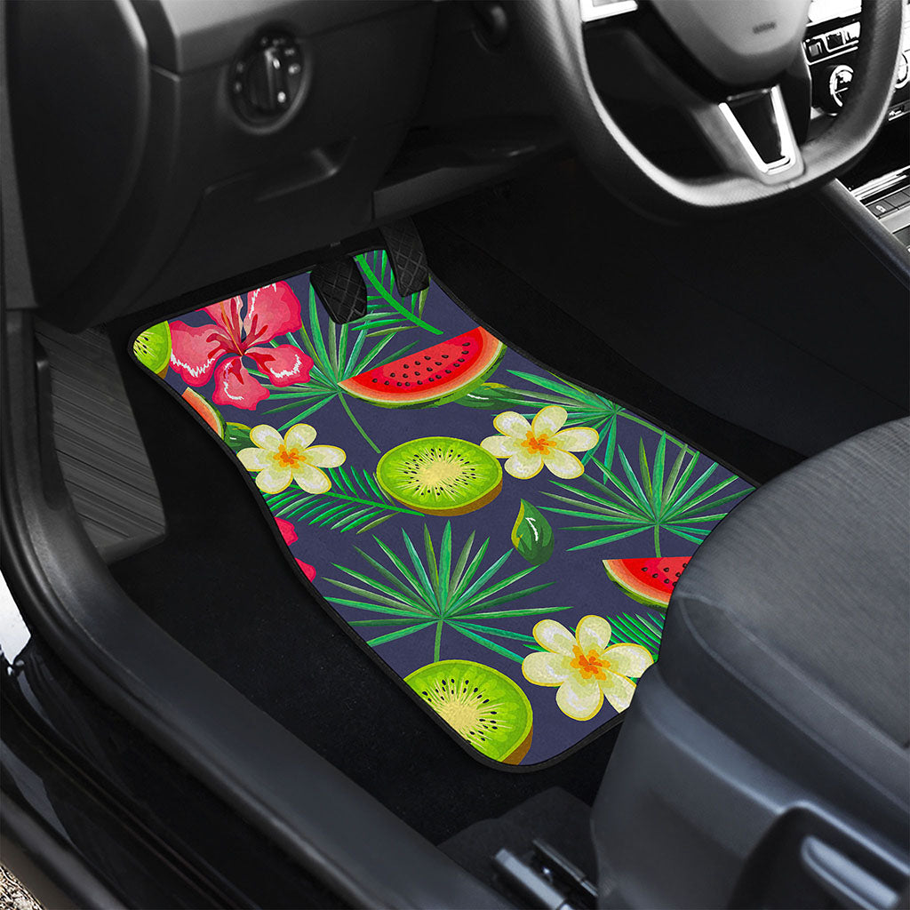 Aloha Tropical Watermelon Pattern Print Front and Back Car Floor Mats