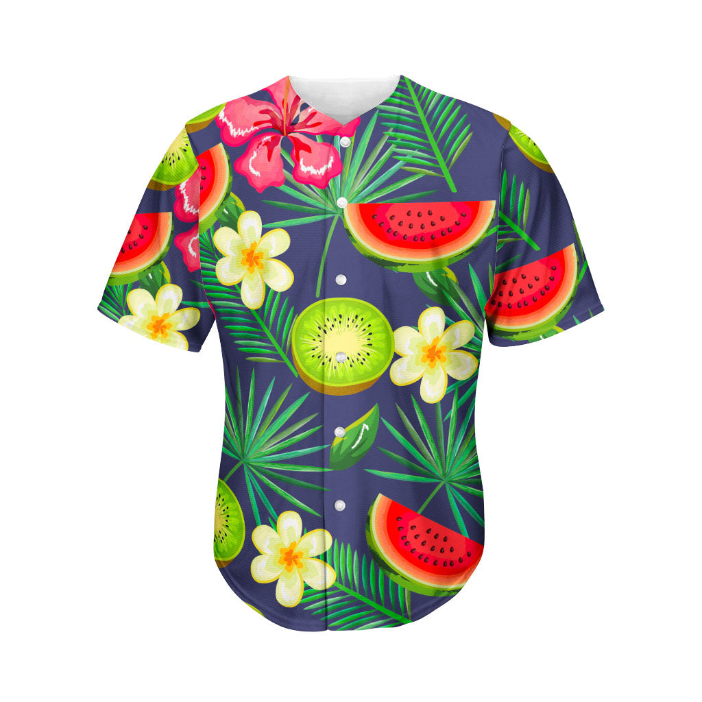 Aloha Tropical Watermelon Pattern Print Men's Baseball Jersey