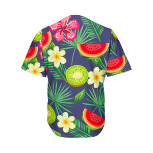 Aloha Tropical Watermelon Pattern Print Men's Baseball Jersey