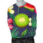 Aloha Tropical Watermelon Pattern Print Men's Crewneck Sweatshirt GearFrost