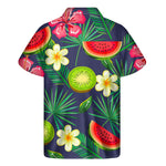 Aloha Tropical Watermelon Pattern Print Men's Short Sleeve Shirt