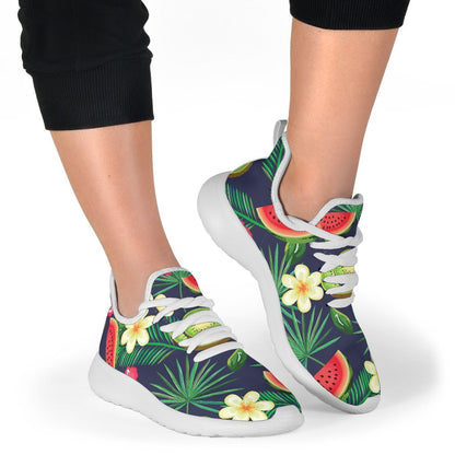 Aloha Tropical Watermelon Pattern Print Mesh Knit Shoes GearFrost