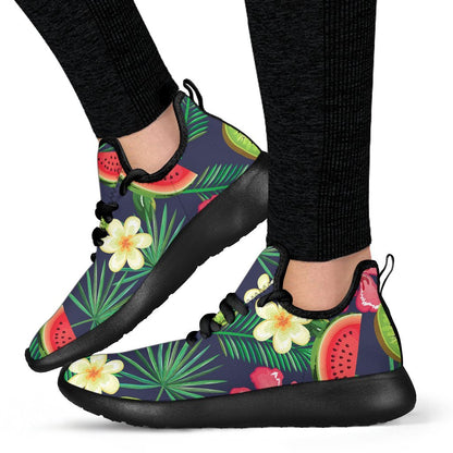 Aloha Tropical Watermelon Pattern Print Mesh Knit Shoes GearFrost