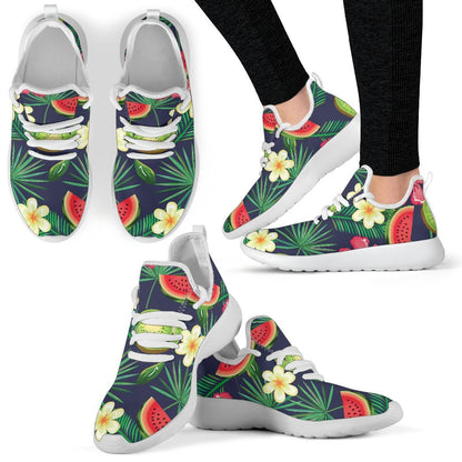 Aloha Tropical Watermelon Pattern Print Mesh Knit Shoes GearFrost
