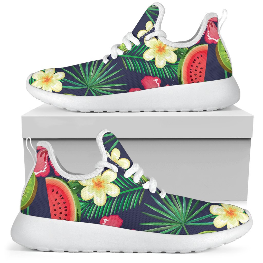 Aloha Tropical Watermelon Pattern Print Mesh Knit Shoes GearFrost